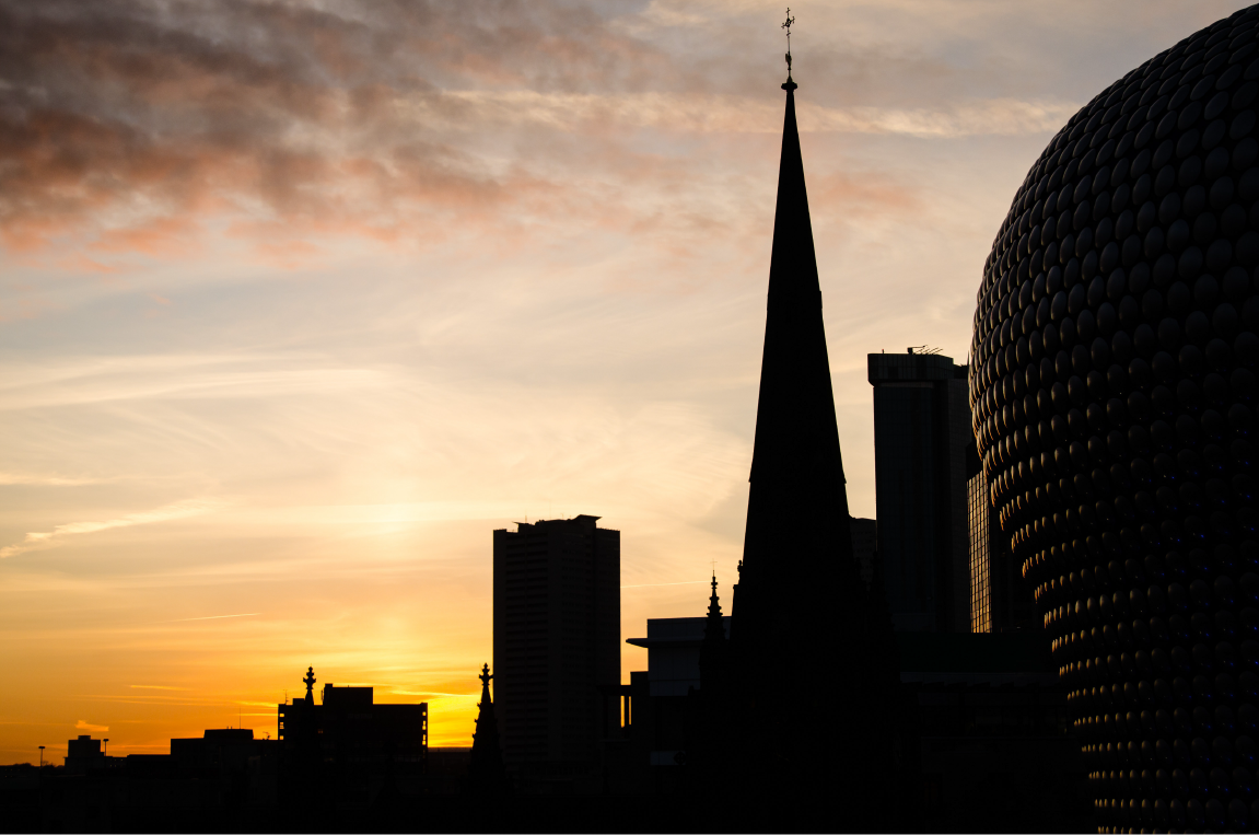 Birmingham city   bull ring   nightime skyline 01